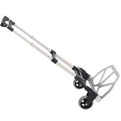 Image of HOMCOM Aluminium Folding Hand Truck Trolley, Heavy Duty Foldable Sack Cart with Adjustable Telescoping Handle, 70KG Load Capacity