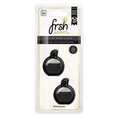 Image of FRSH Scents FR9156 Velvet Rose &amp; Oud x2 Mini vent Clip Deluxe Diffuser Air Freshener Lifespan of Upto 90 Days Ideal for Any Sized Car
