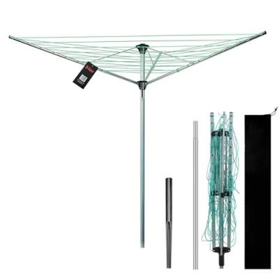Image of H Line 3 Arm 30M Rotary Airer Outdoor Garden Laundry Clothes Washing Dryer Folding