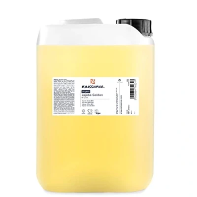 Image of Naissance Organic Golden Jojoba Oil (no. 233) 5 Litres Pure and Natural, Certified Organic, Unrefined, Vegan, Hexane Free, No GMO