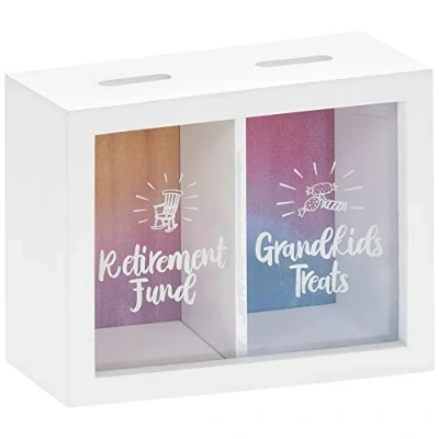 Image of lesser and pavey LP43453 Customized Money Box Retirement &amp; Grandkids 1 Pc, White