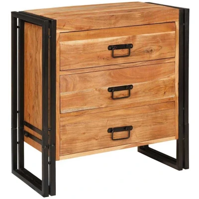 Image of vidaXL Sideboard with Drawer Brown 66 x 33 70 cm Solid acacia wood