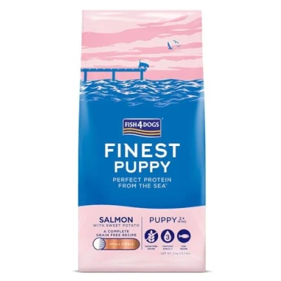 Image of Fish4Dogs Finest Salmon and Sweet Potato Puppy Food Natural, Hypoallergenic Dog Great for Healthy Skin Coat Rich in Omega 3, 6 9 (Small Kibble 6kg)