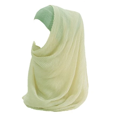 Image of Lina &amp; Lily Premium Cotton Pleated Hijab for Muslim Women, Maxi Head Scarf Shawl Wrap Lightweight (Beige)