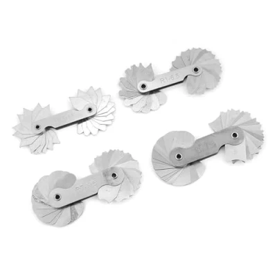 Image of Hyuduo 4Pcs Radius Gauges Stainless Steel Concave/Convex Arc Gage Pocket Measure Tool R0.3 1.5/ R1 6.5/ R7 14.5/ R15 25mm Replacement