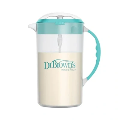 Image of Dr. Brown&#039;s Baby Formula Mixing Pitcher with Adjustable Stopper, Locking Lid, &amp; No Drip Spout, 32oz, BPA Free, Teal