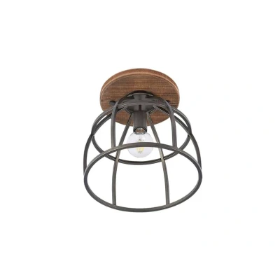 Image of Ceiling Light &#039;Rutger&#039; dimmable (Vintage, Antique) in Brown Made of Wood for e.g. Living Room &amp; Dining (1 Source, E27) from Lindby lamp, lamp