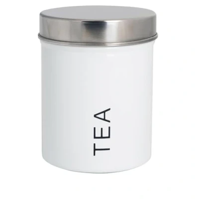 Image of White Metal Tea Canister By Harbour Housewares