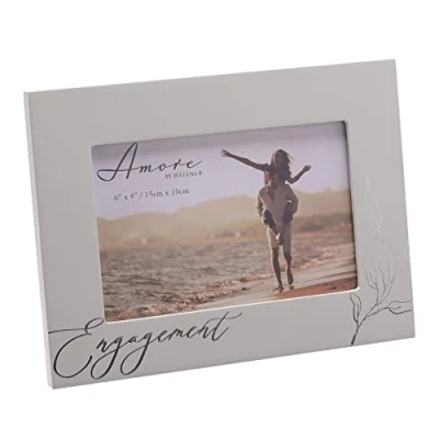 Image of Grey Photo Frame with Silver Wording 6&#039; x 4&#039; Engagement