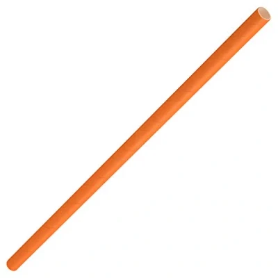 Image of Solid Paper Straws Orange 8inch Pack of 250