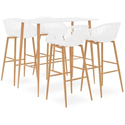 Image of vidaXL 5 Piece Bar Set White