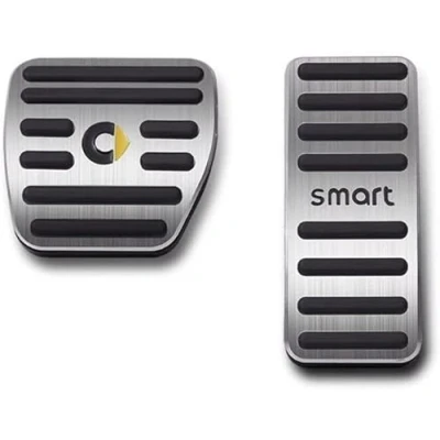 Image of LICOME Car Pedal Cover for Smart Fortwo 451 453 Forfour 450 452 454, Brake Foot Rest Fuel Pedals Pad, Non slip Accelerator Footrest Clutch Pad Replacement Accessories,B Silver