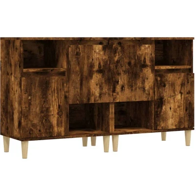 Image of vidaXL Sideboards 2 pcs Smoked Oak 60x35x70 cm Engineered Wood