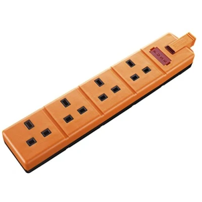 Image of Permaplug by Masterplug ELS134O 01 Four Socket Trailing with Power Indicator, without Plug and Cable, 13 Amp, Orange