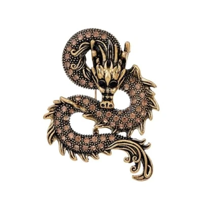 Image of Brooch Pins for Women, Enamel Crystal Animal Insect Pin Lapel Large Safety (Dragon)