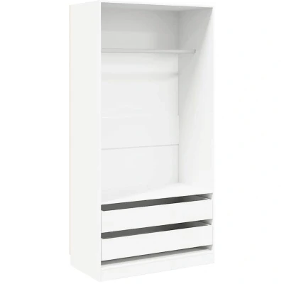 Image of vidaXL Wardrobe White Engineered Wood Compact Organised Storage Solution with Drawers and Spacious Hanging Compartment for Bedroom, Living Room