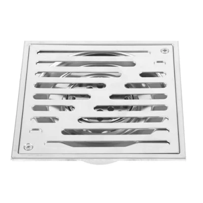 Image of Square Shower Floor Drain Bathroom Tile Insert Drainer with Removable Strainer Cover Chrome Finish Anti Clogging for Kitchen, Washroom, Garage and Basement(150 * 150mm)