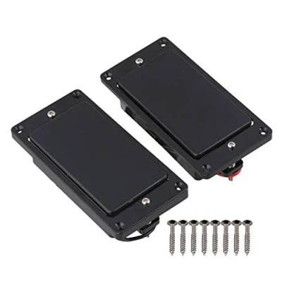 Image of Yibuy Black Sealed Humbucker Pickup &amp; Frame for Electric Guitar Metal Magnet