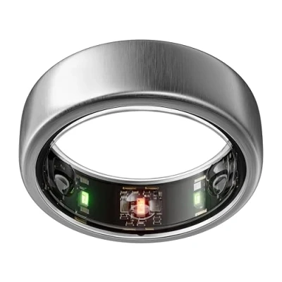Image of Oura Gen3 Horizon Smart Ring Size 10, Brushed Titanium Sleep, Heart Rate and Fitness Tracking Wearable Up to 7 Day Battery Life iOS/Android Compatible First with Sizing Kit