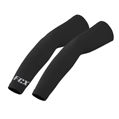 Image of Cycling Arm Warmer Sleeves Outdoor UV Sun Protection Sports Running Driving Unisex (Black, S M)