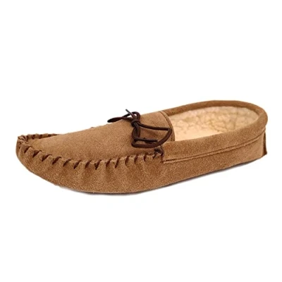 Image of Coopers Softsole Mens Moccasin Suede Leather Tan Slippers Size UK 7