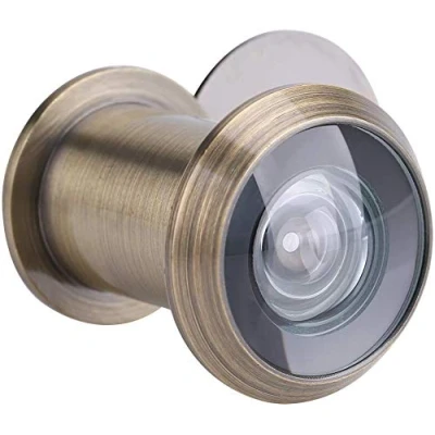 Image of Zerodis Door Viewer Security Peek Peephole Optical Glass 220 Degree Wide Angle with Privacy Cover (Bronze)