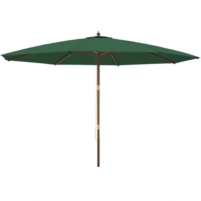 Image of vidaXL Garden Parasol with Wooden Pole Green 400x273 cm