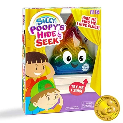 Image of WHAT DO YOU MEME? Silly Poopy&#039;s Hide &amp; Seek The Talking, Singing Rainbow Poop Toy to Encourage Active Play for Kids Ages 3 Years and Up