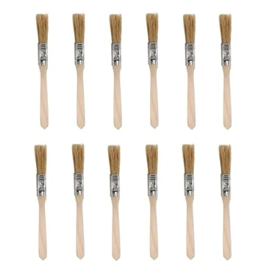 Image of Gelcoat 0.5&quot; Natural Bristle with Wooden Handle Brushes Pack of 12