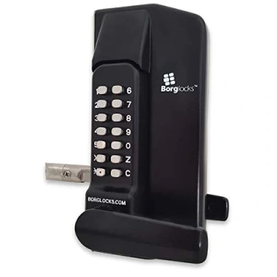 Image of BORG LOCKS BL3400 ECP Lever Operated Marine Grade Metal Gate Single Digital Lock Without Key Override