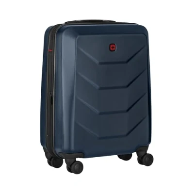 Image of Wenger Motion Carry On Hardside Case, Hand Luggage, Trolley, 36 (43) l, Safety Lock, Women Men, Travel Holiday, Blue, 653632