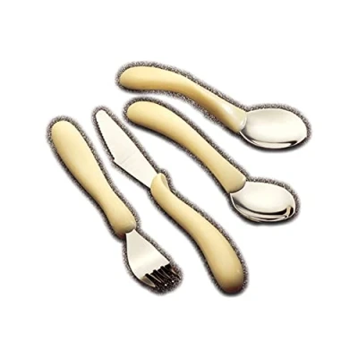 Image of Homecraft Caring Cutlery, Ivory Handle Knife (Eligible for VAT Relief in the UK) Ergonomic Stainless Steel Eating Utensil, Silverware Weak Grip, Restricted Movement, Elderly, Disabled, Handicapped