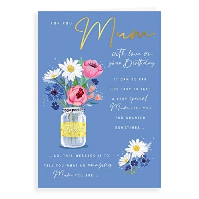 Image of Avant Garde Studios Birthday Card Mum 9 x 6 inches, Blue