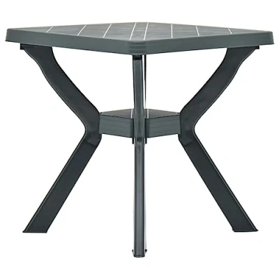 Image of vidaXL Bistro Table in Green 70x70x72 cm Lightweight and Portable Weather Resistant Maintenance Free Plastic Ideal for Outdoor Spaces