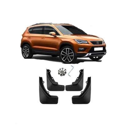 Image of YLOXFW Car Mud Flaps Mudguard Fender for Seat Ateca 2016 2023 Molded Custom Front and Rear Mudflaps Splash Guards Heavy Duty Flares 4 PC Auto Accessories Kit,Send 1 Wash Towel