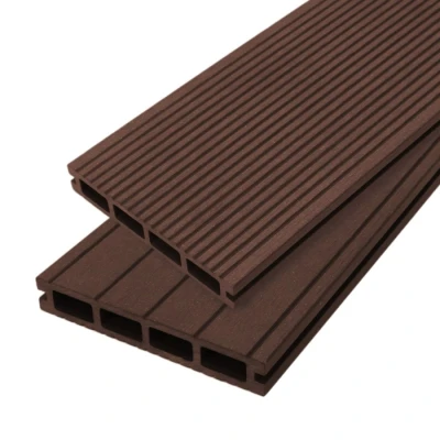 Image of Jardí Composite Decking Boards / 7 Square Metres Conker Brown/Wood Effect WPC Pack Garden Outdoor Patios Terrace Hot Tub Tiles (incl. Fixing Screws, Clips &amp; Edging Strips)