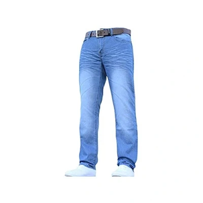 Image of Crosshatch Men&#039;s Farrow Straight Jeans, Blue (Light Wash Light Wash), W36/L30 (Size:W36)