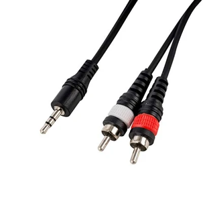 Image of CASCHA RCA to Jack Audio Cable 6m, 2 x 1 3.5 mm Jack, Y Splitter Stereo Cable, Black