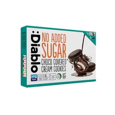 Image of Diablo No Added Sugar Choco Covered Cream Cookies 136g (Pack Of 1)
