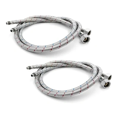 Image of Xcel Home 4X M10 x1/2 Flexible Tap Connectors (900mm) 10 Lengths 2 Pairs of BSP Kitchen/Basin Monobloc Mixer Flexi Pipe Tails Braided Stainless Steel