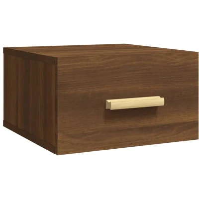 Image of vidaXL Wall mounted Bedside Cabinet Brown Oak 35x35x20 cm