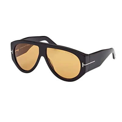 Image of TOM FORD Man FT1044 BRONSON 01E Sunglasses Acetate Black Brown Pilot Normal