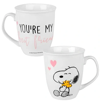 Image of The Peanuts Mug Snoopy You&#039;re my best friend Coffee White Ceramic 280 ml