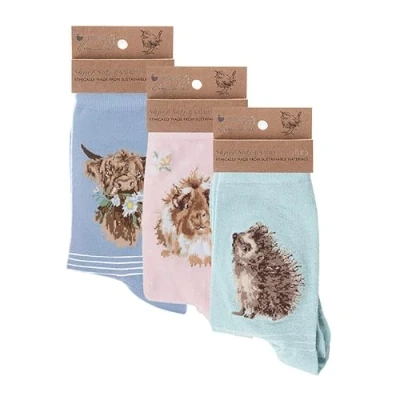 Image of Wrendale Designs &#039;Daisy Coo&#039;, Grinny Pig&#039;, Hedgehugs&#039; Socks Bundle
