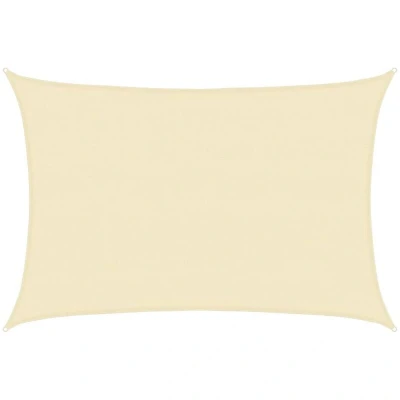 Image of vidaXL Sunshade Sail HDPE Rectangular 4x6 m Cream