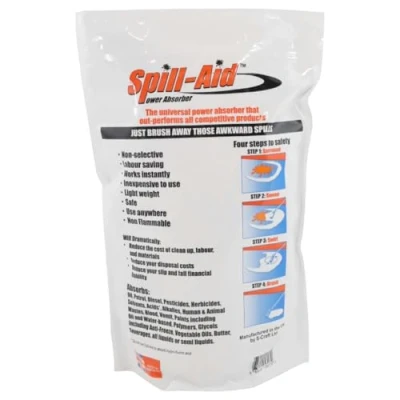 Image of Spill Aid Power Absorber 30L Pack Lightweight Non Toxic Clean Up Powder for Oil, Fuel, Chemicals, and Liquids Safe All Surfaces Oil Absorbent Granules/Powder