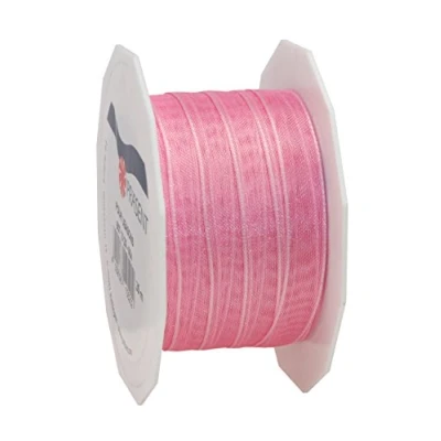 Image of C.E. Pattberg Präsent Four Seasons Organza wired edge Ribbon Peony 10 mm width, 25 m length