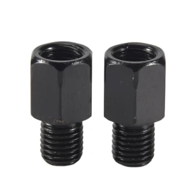 Image of veorly 2 PCS motorcycle MIRROR ADAPTORS CONVERTS CLOCKWISE 8MM TO 10MM BLACK