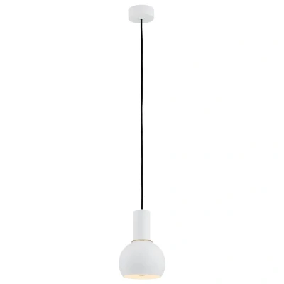 Image of Sines Dome Pendant Ceiling Light White Structure, Brass Elements