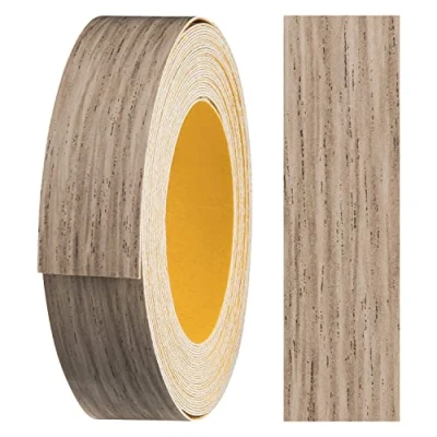 Image of haggiy Melamine Edge Tape self Adhesive 18 mm x 5 m I Furniture Secure Hold Without Ironing Banding Veneer for Shelves/Wooden Panels (Oak Grey)